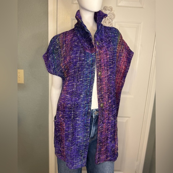 Elizabeth Jenkins Handwoven Chenille Modern Funky Vest - Picture 1 of 11